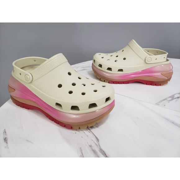 NEW WOMENS 11 - Unisex Crocs Mega Crush Colordip Clog 208988-2Y3 High Heel - Picture 2 of 8